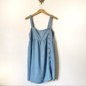 Urban Outfitters Chambray apron mini dress